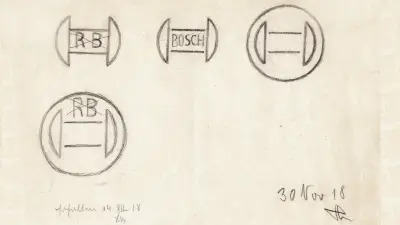 1918 он. Bosch шинэ логоны ноорог Зохион бүтээгч Готтлоб Хонольд 1918 онд “тойрог доторх зангуу” хэлбэрийн шинэ барааны тэмдгийг зохион бүтээсэн нь өнөөг хүртэл ашиглагдаж байна.